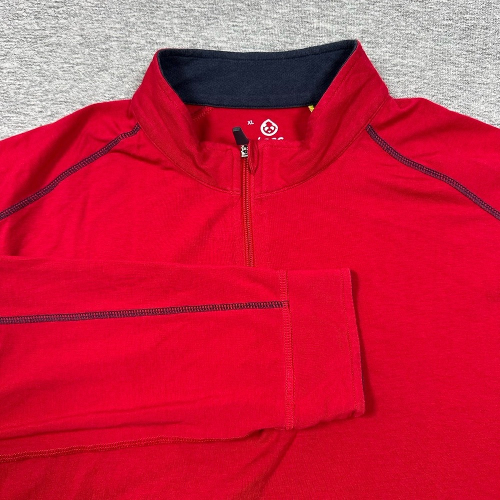 tasc Performance Pullover Mens XL Red Bamboo Blend 1/4 Zip Stretch Golf Outdoor